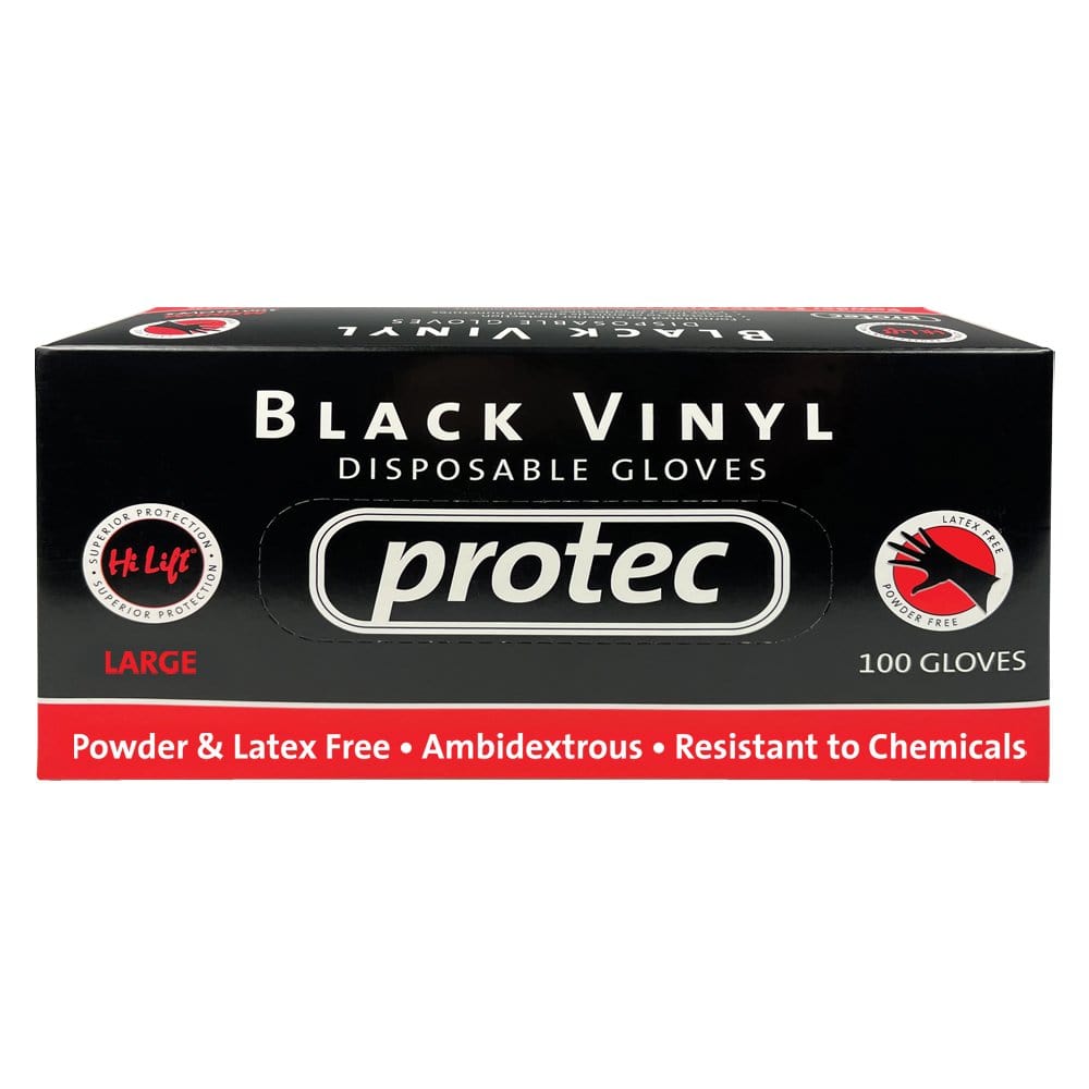 Black Vinyl Gloves 100pcs Large BEAUTY - Hilift - Luxe Pacifique