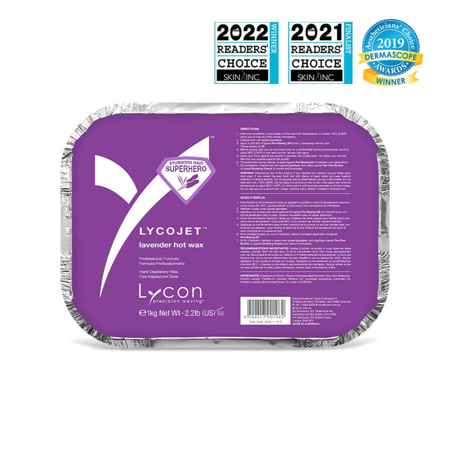LYCOJET Lavender Hot Wax 1kg Waxing - Lycon - Luxe Pacifique