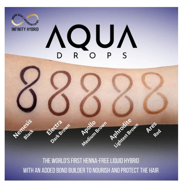 PRE-ORDER - Infinity Aqua Drops - FULL KIT (All 5 Shades Plus Oxidizer) Lashes &amp; Brows - Infinity Hybrid - Luxe Pacifique