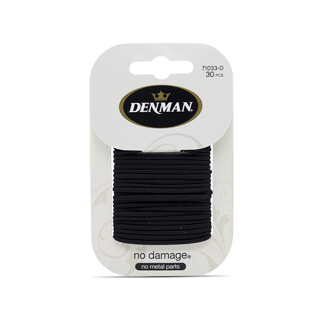 No Damage Elastic Black 2mm 30pk Hair - Denman - Luxe Pacifique