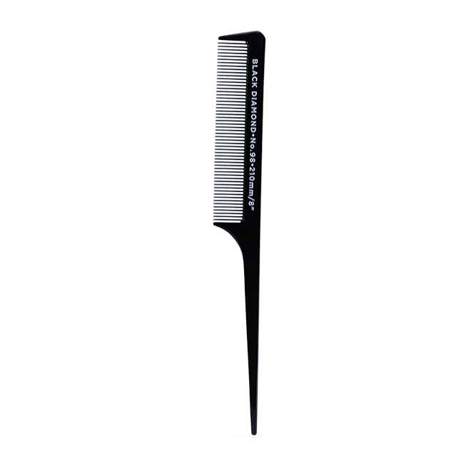 Black Diamond 210mm Tail Comb Hair - Denman - Luxe Pacifique