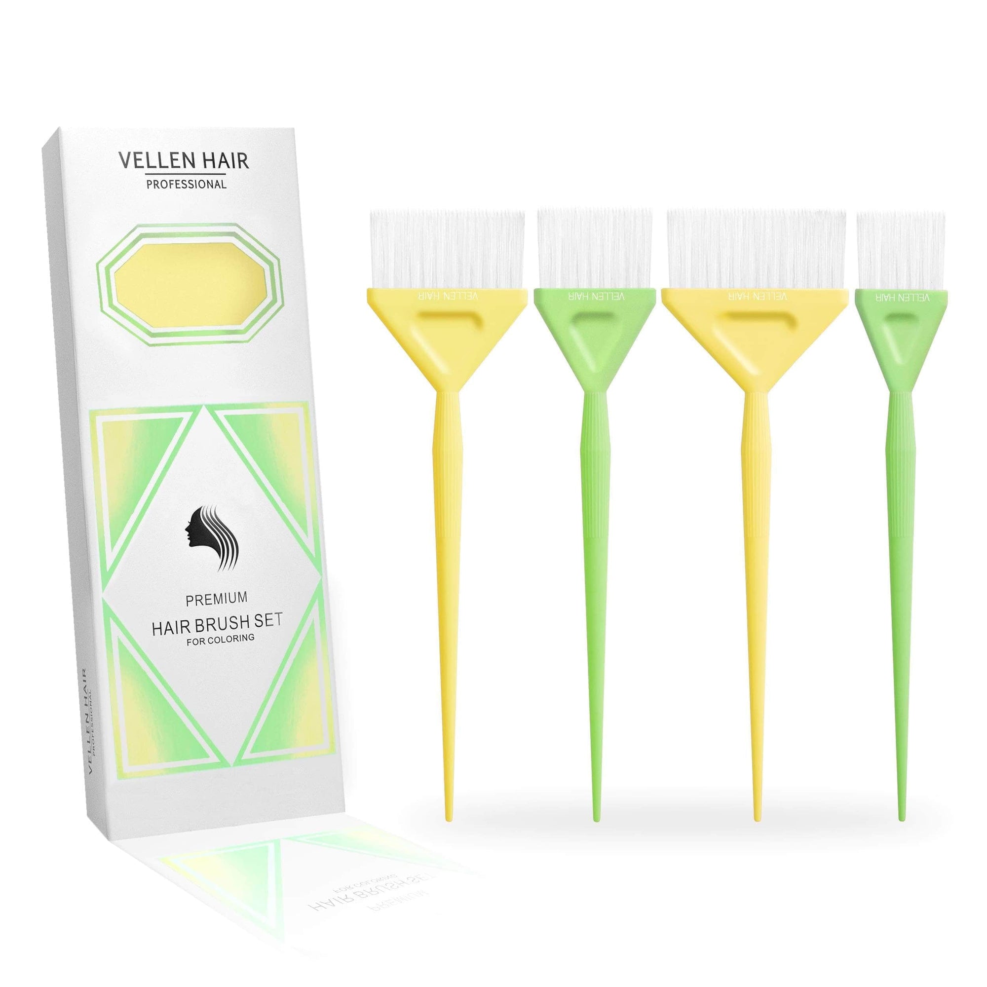 Colour Brush 4 Pack Yellow/Green Accessories - Vellen Hair - Luxe Pacifique
