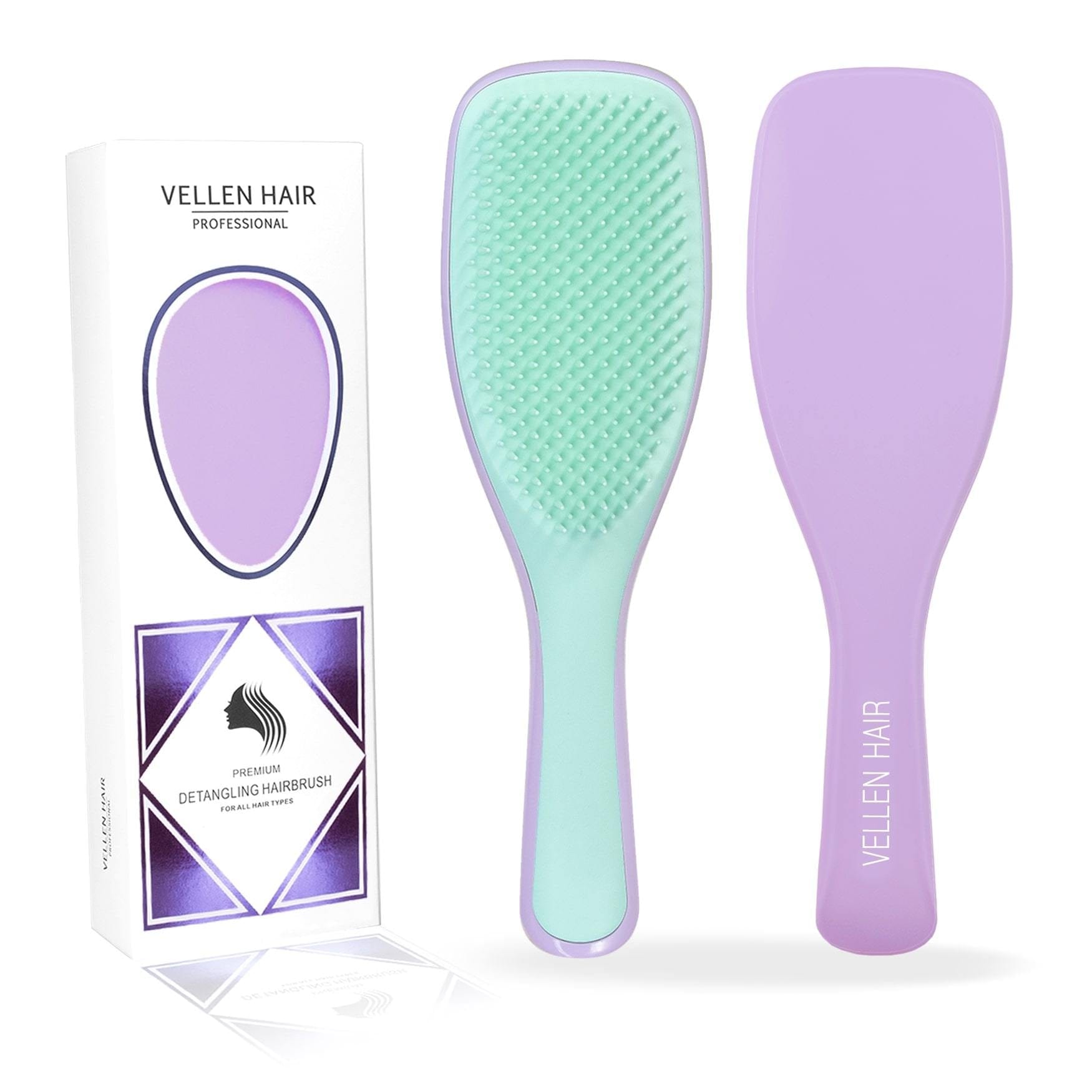 Detangle Brush Mint/Purple Accessories - Vellen Hair - Luxe Pacifique