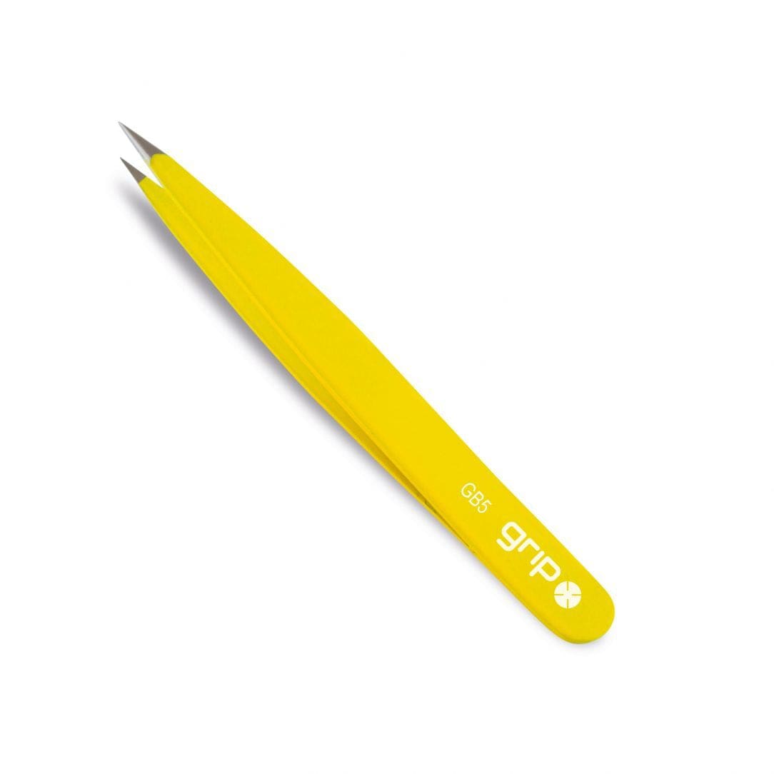 Grip Bright Pointed Tweezer Yellow GB5 Beauty - Caron Lab - Luxe Pacifique