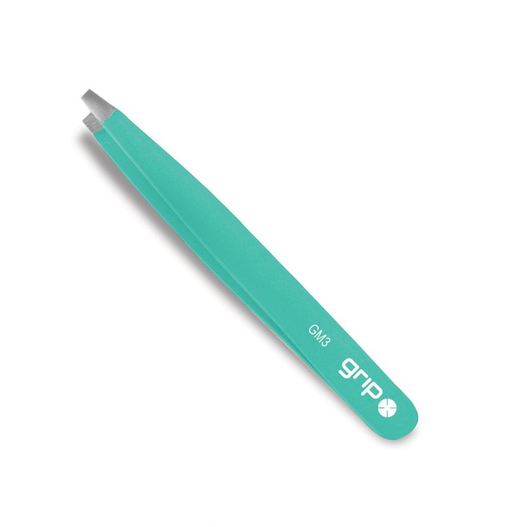 Grip Matte Claw Slanted Tweezer Aqua GM3 Beauty - Caron Lab - Luxe Pacifique
