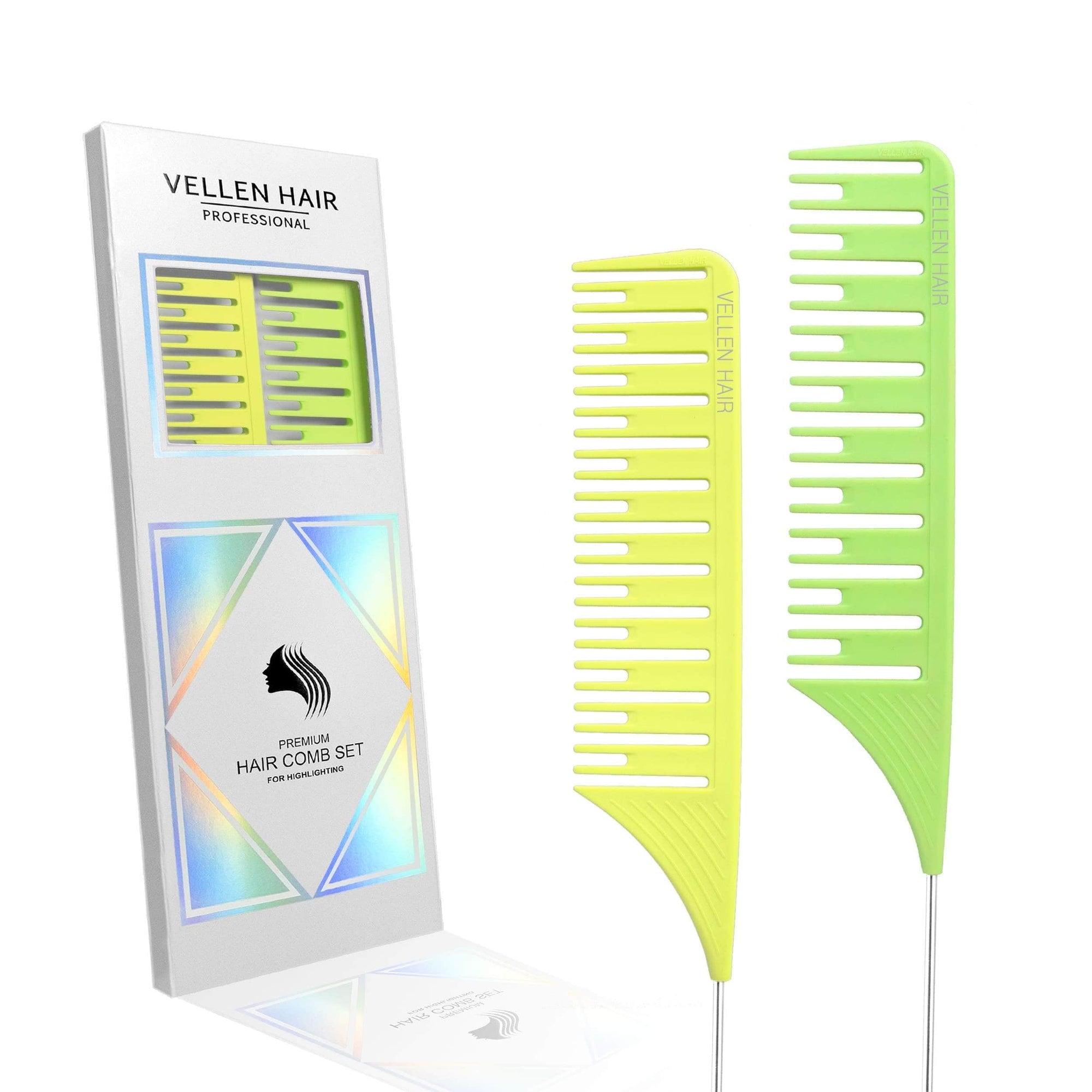 Highlighting Comb 2 Pack Lime/Yellow Accessories - Vellen Hair - Luxe Pacifique