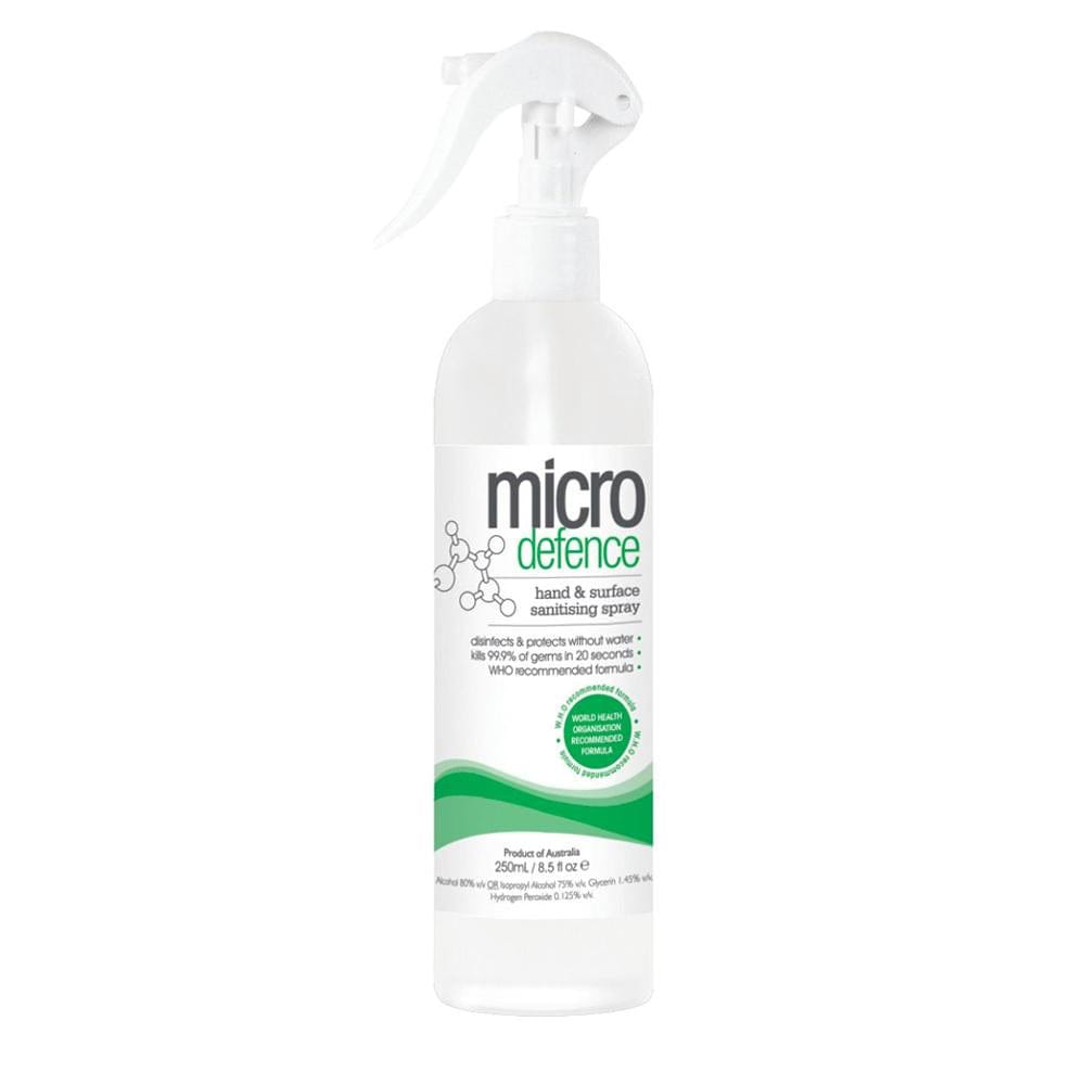 Micro Defence 75% Alcohol H&amp;S Sanitising Spray 250ml Beauty - Caron Lab - Luxe Pacifique