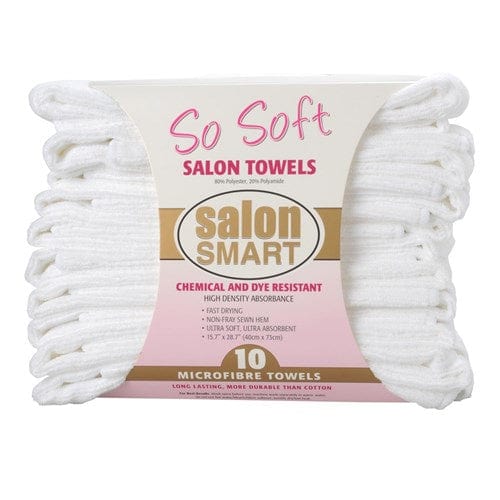 So Soft White Microfibre Towels x10 Accessories - Salon Smart - Luxe Pacifique